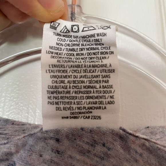 PINK by VS Grey/Pink/Orange Logo V-neck Tee XS - Picture 5 of 8